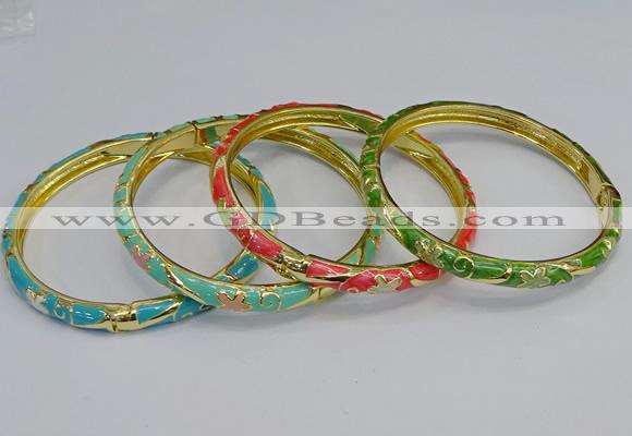 CEB102 6mm width gold plated alloy with enamel bangles wholesale