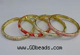 CEB103 6mm width gold plated alloy with enamel bangles wholesale