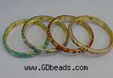 CEB104 7mm width gold plated alloy with enamel bangles wholesale