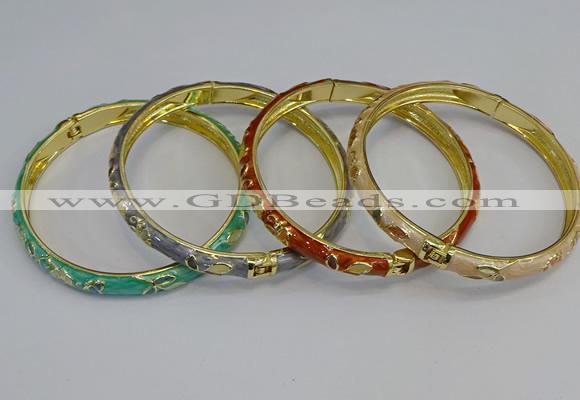 CEB104 7mm width gold plated alloy with enamel bangles wholesale