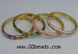 CEB105 7mm width gold plated alloy with enamel bangles wholesale