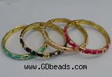 CEB106 7mm width gold plated alloy with enamel bangles wholesale