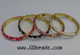 CEB107 7mm width gold plated alloy with enamel bangles wholesale