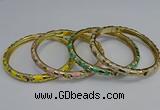 CEB108 7mm width gold plated alloy with enamel bangles wholesale