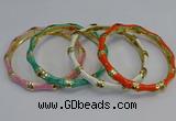 CEB110 6mm width gold plated alloy with enamel bangles wholesale