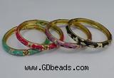 CEB116 7mm width gold plated alloy with enamel bangles wholesale