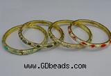 CEB117 6mm width gold plated alloy with enamel bangles wholesale