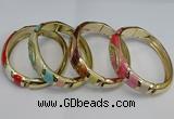 CEB123 16mm width gold plated alloy with enamel bangles wholesale