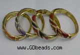 CEB126 16mm width gold plated alloy with enamel bangles wholesale