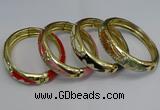 CEB132 16mm width gold plated alloy with enamel bangles wholesale