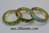 CEB144 18mm width gold plated alloy with enamel bangles wholesale