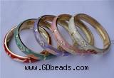 CEB15 5pcs 10mm width gold plated alloy with rhinestone & enamel bangles