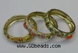 CEB153 17mm width gold plated alloy with enamel bangles wholesale