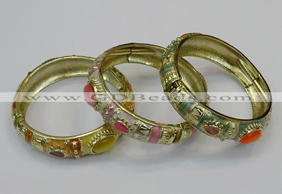 CEB153 17mm width gold plated alloy with enamel bangles wholesale