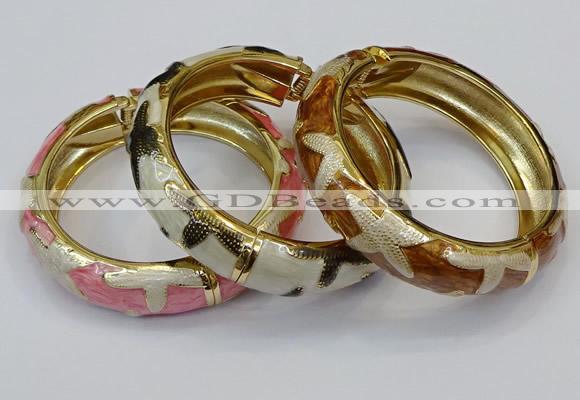 CEB179 17mm width gold plated alloy with enamel bangles wholesale