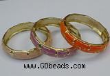 CEB185 14mm width gold plated alloy with enamel bangles wholesale