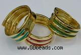 CEB186 38mm width gold plated alloy with enamel bangles wholesale