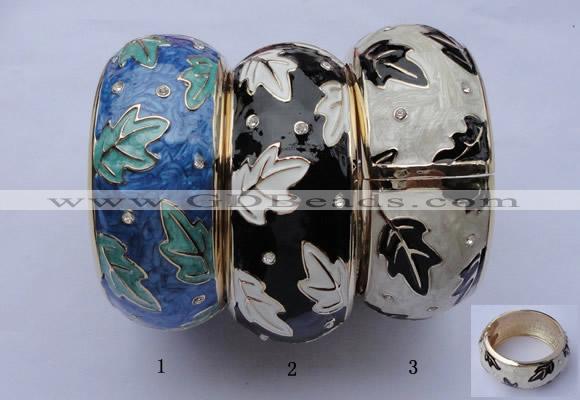 CEB21 5pcs 32mm width gold plated alloy with rhinestone & enamel bangles