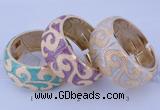 CEB27 5pcs 32mm width gold plated alloy with enamel bangles