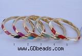 CEB28 5pcs 7mm width gold plated alloy with enamel bangles