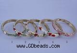 CEB30 5pcs 8mm width gold plated alloy with enamel bangles