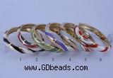 CEB33 6pcs 10mm width gold plated alloy with enamel bangles