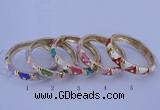 CEB34 5pcs 12mm width gold plated alloy with enamel rhinestone & bangles