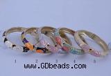 CEB35 5pcs 12mm width gold plated alloy with enamel bangles