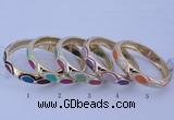 CEB36 5pcs 12mm width gold plated alloy with enamel rhinestone & bangles