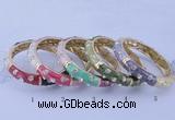 CEB37 5pcs 12mm width gold plated alloy with enamel rhinestone & bangles