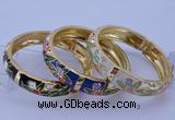 CEB40 5pcs 14mm width gold plated alloy with enamel bangles