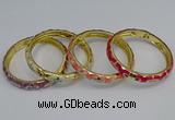 CEB50 7mm width gold plated alloy with enamel bangles wholesale