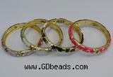 CEB51 7mm width gold plated alloy with enamel bangles wholesale