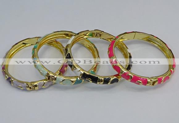 CEB51 7mm width gold plated alloy with enamel bangles wholesale