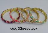 CEB52 7mm width gold plated alloy with enamel bangles wholesale