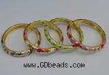 CEB53 7mm width gold plated alloy with enamel bangles wholesale