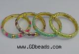 CEB54 7mm width gold plated alloy with enamel bangles wholesale