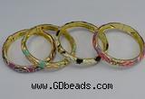 CEB55 7mm width gold plated alloy with enamel bangles wholesale