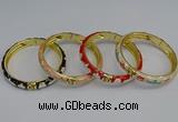 CEB56 7mm width gold plated alloy with enamel bangles wholesale