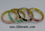 CEB59 9mm width gold plated alloy with enamel bangles wholesale