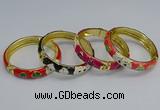 CEB60 9mm width gold plated alloy with enamel bangles wholesale