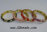 CEB61 9mm width gold plated alloy with enamel bangles wholesale