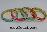 CEB62 9mm width gold plated alloy with enamel bangles wholesale