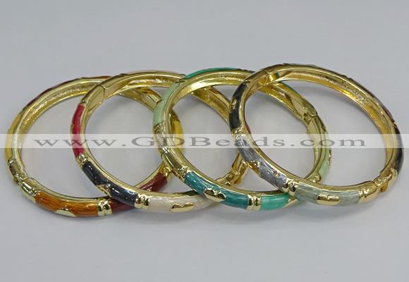 CEB70 6mm width gold plated alloy with enamel bangles wholesale