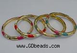 CEB73 6mm width gold plated alloy with enamel bangles wholesale