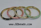 CEB77 5mm width gold plated alloy with enamel bangles wholesale