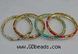 CEB78 5mm width gold plated alloy with enamel bangles wholesale