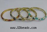 CEB80 6mm width gold plated alloy with enamel bangles wholesale