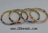 CEB81 6mm width gold plated alloy with enamel bangles wholesale