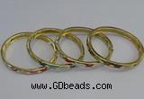 CEB83 7mm width gold plated alloy with enamel bangles wholesale